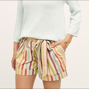 Anthropologie Eva Franco rainbow cuffed shorts
